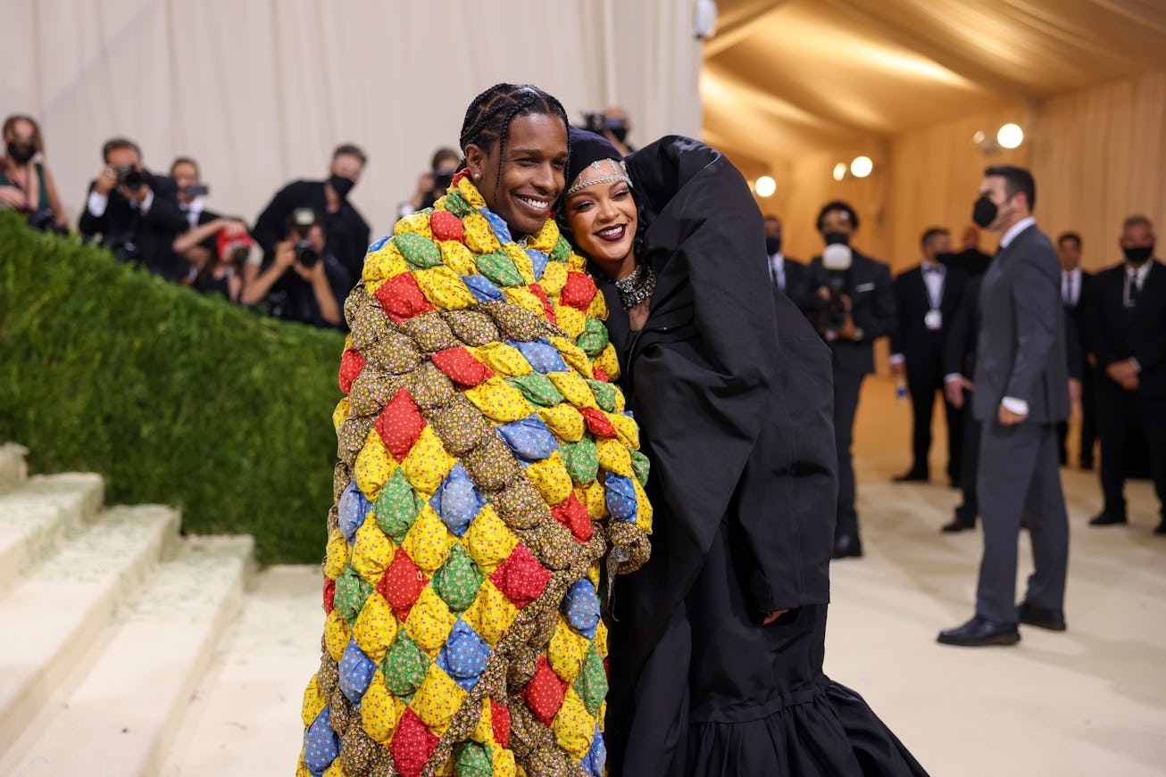ASAP Rocky and Rihanna attend The 2021 Met Gala.