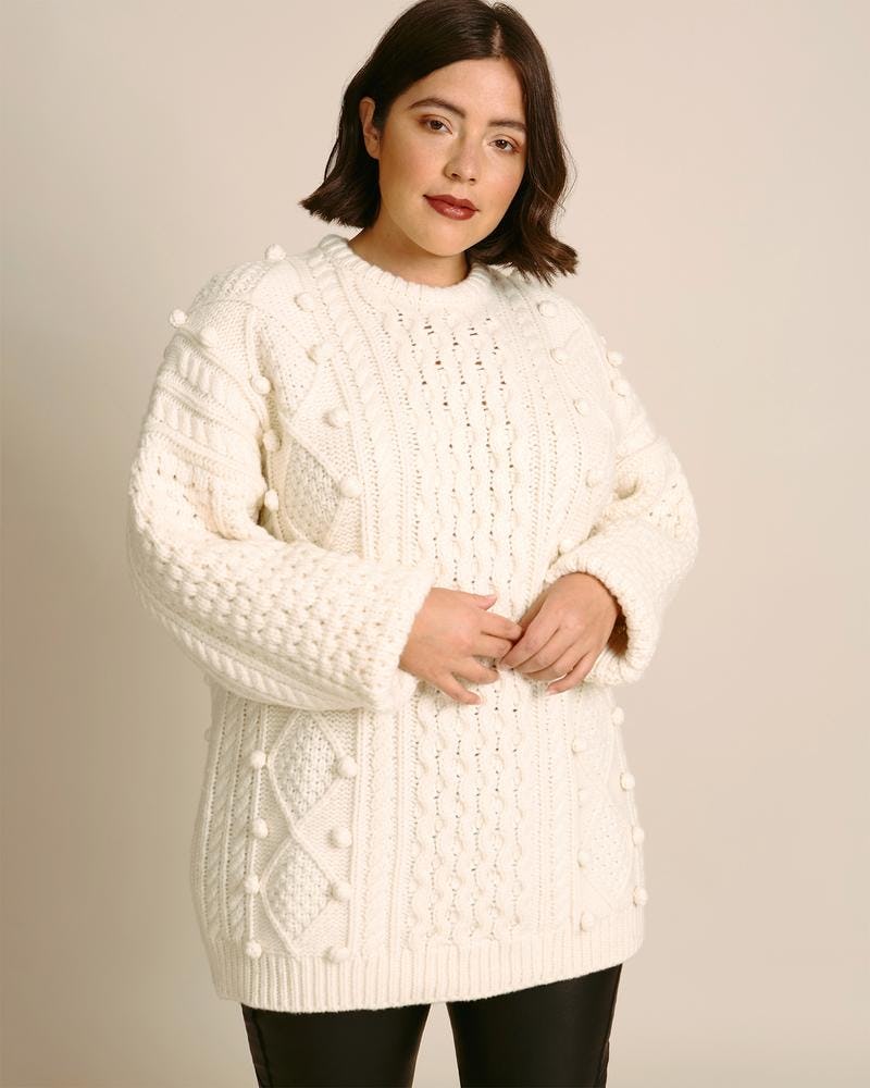 Christopher Kane Plus Size Aran Knit Sweater