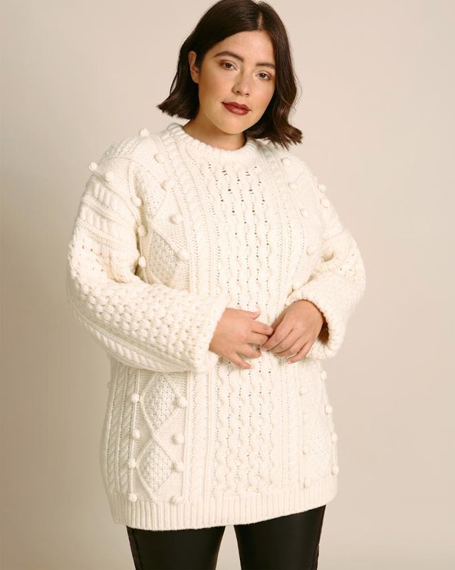 Christopher Kane Plus Size Aran Knit Sweater