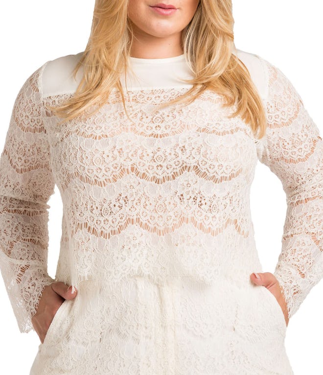 Standards & Practices Plus Size Sydney Lace Skimmer Top