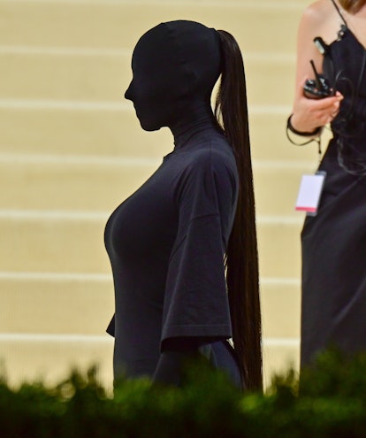 Kim Kardashian arrives to the 2021 Met Gala Celebrating In America: A Lexicon Of Fashion at Metropol...