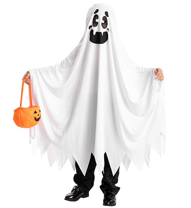 A person dressed up as a ghost 