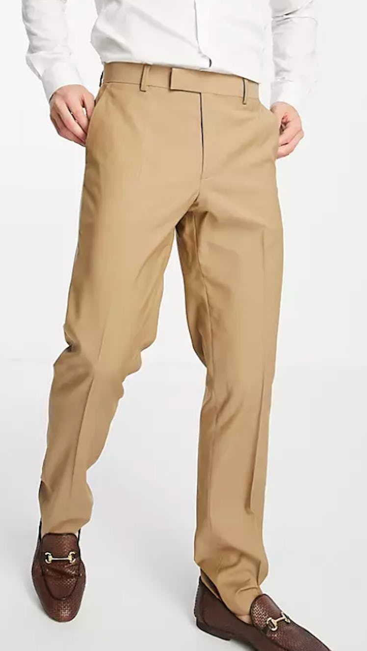 ASOS DESIGN slim suit pants in camel