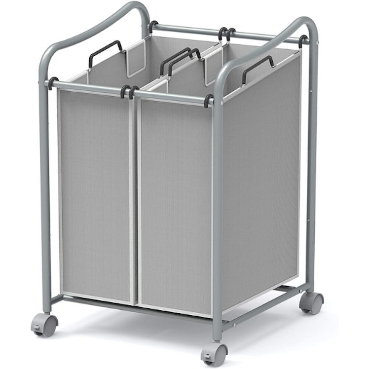 Simple Houseware 2-Bag Rolling Laundry Sorter Cart
