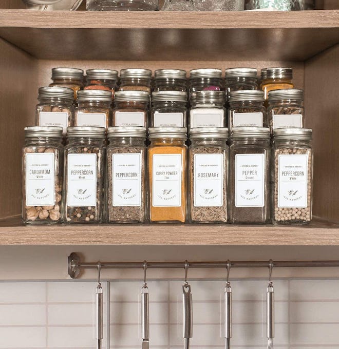 AOZITA Glass Spice Jars with Labels (Set of 24)