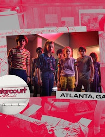 A map to 'Stranger Things' filming locations in Atlanta, Georgia.