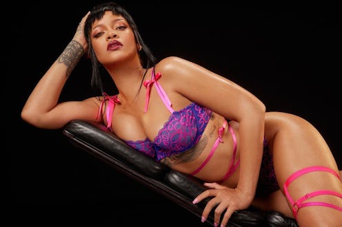 Rihanna wears Savage X Fenty lingerie in her brand's new campaign released in September 2021.