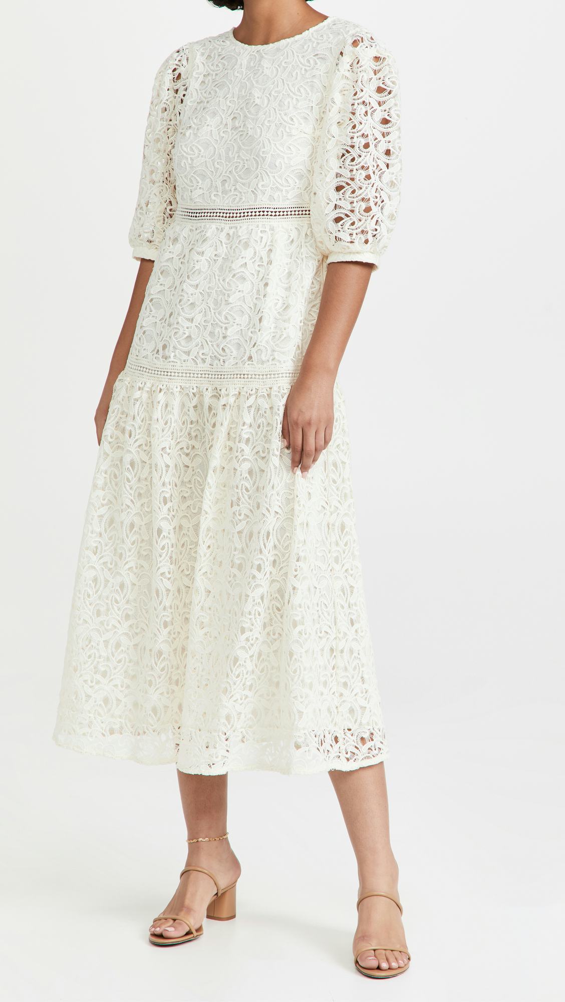 En Saison Guipure Midi Lace Dress