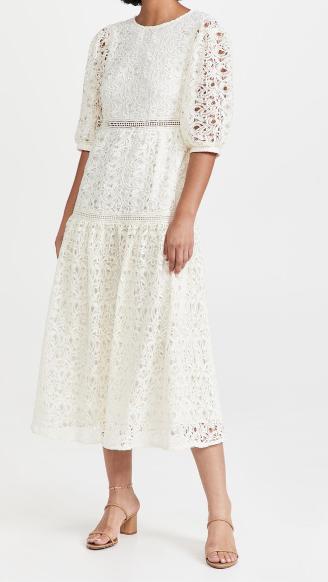 En Saison Guipure Midi Lace Dress