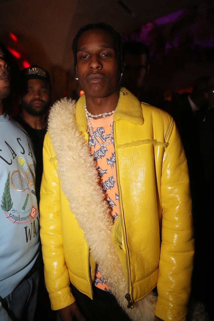 ASAP Rocky in yellow jacket. 