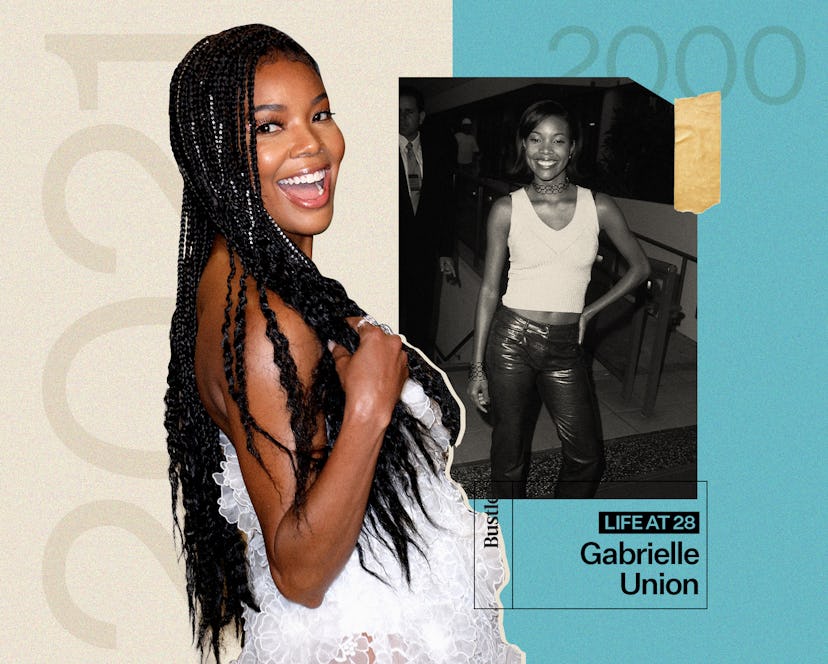 A collage of Gabrielle Union now and back in her youth days