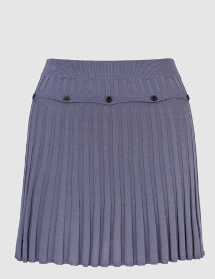 Onyx Pleated Knit Mini Skirt