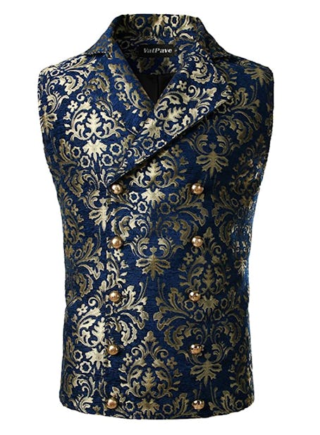 VATPAVE Mens Victorian Double Breasted Vest