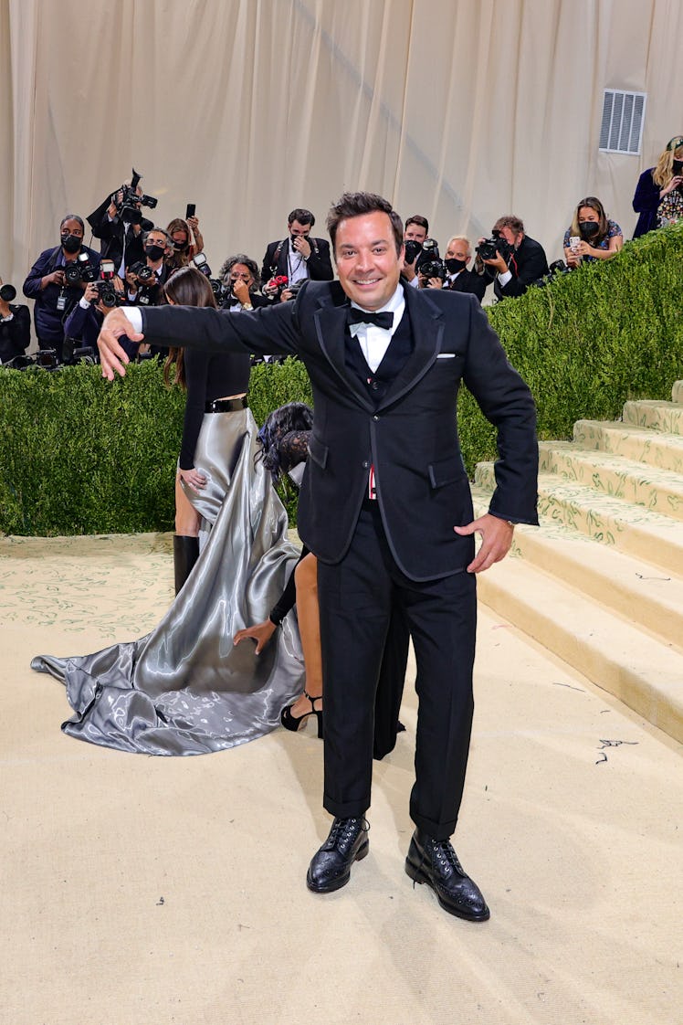 Jimmy Fallon attends The 2021 Met Gala Celebrating In America: A Lexicon Of Fashion at Metropolitan ...