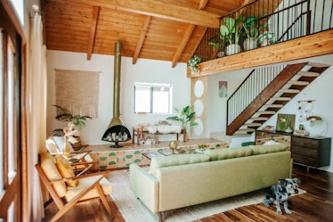 You can stay at this kitschy log cabin on Airbnb in Big Bear, California.