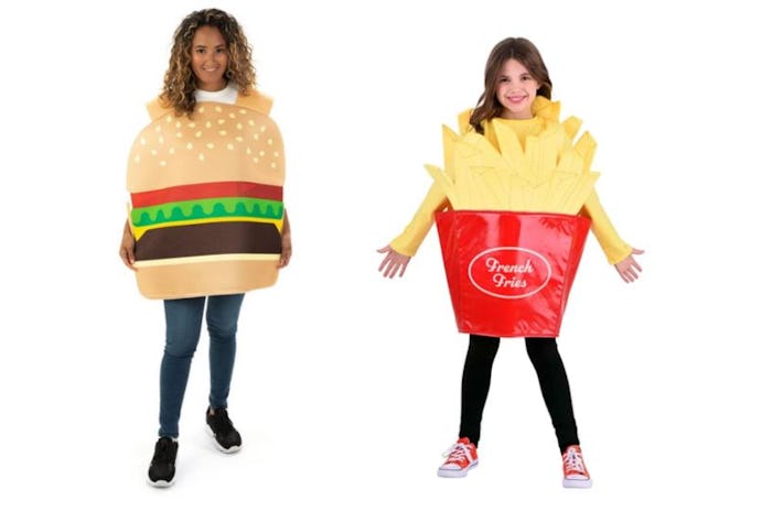 best friends in hamburger and french fry costumes