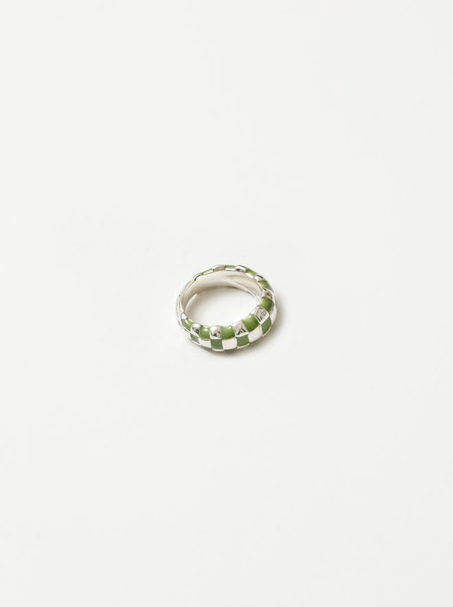 Libby Ring in Green and Sterling Silver