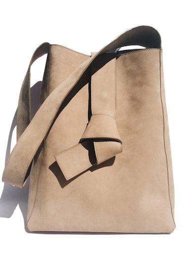 Beige Geneva bag from Thalia Strates, available to shop on The Folklore.