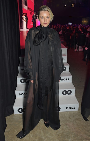 Emma Corrin attends the 24th GQ Men of the Year Awards in association with BOSS at Tate Modern on Se...