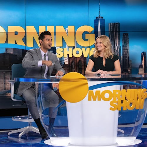 Hasan Minhaj and Reese Witherspoon in “The Morning Show” Season 2 via AppleTV+ press site.