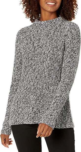 Goodthreads Relaxed Fit Cotton Shaker Stitch Mock Neck Sweater