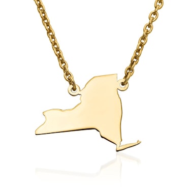New York 14kt Yellow Gold U.S. State Necklace. 