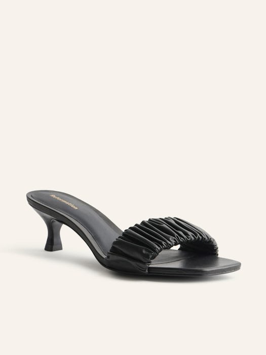 Marcella Ruched Kitten Heel Sandal