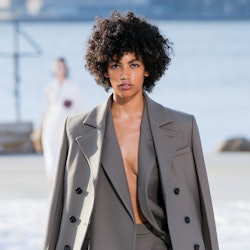 A model walks the runway during the Peter Do Ready to Wear Spring/Summer 2022 fashion show as part o...