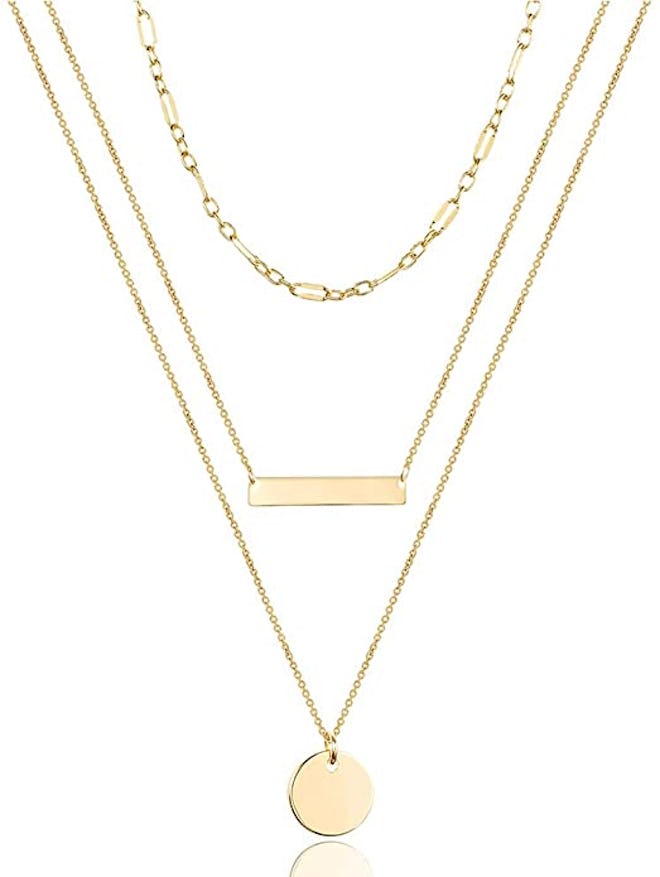 Turandoss 14K Gold Plated Layered Necklace