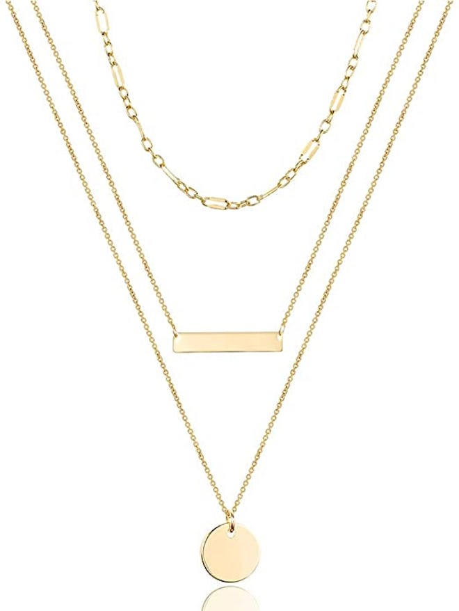 Turandoss 14K Gold Plated Layered Necklace