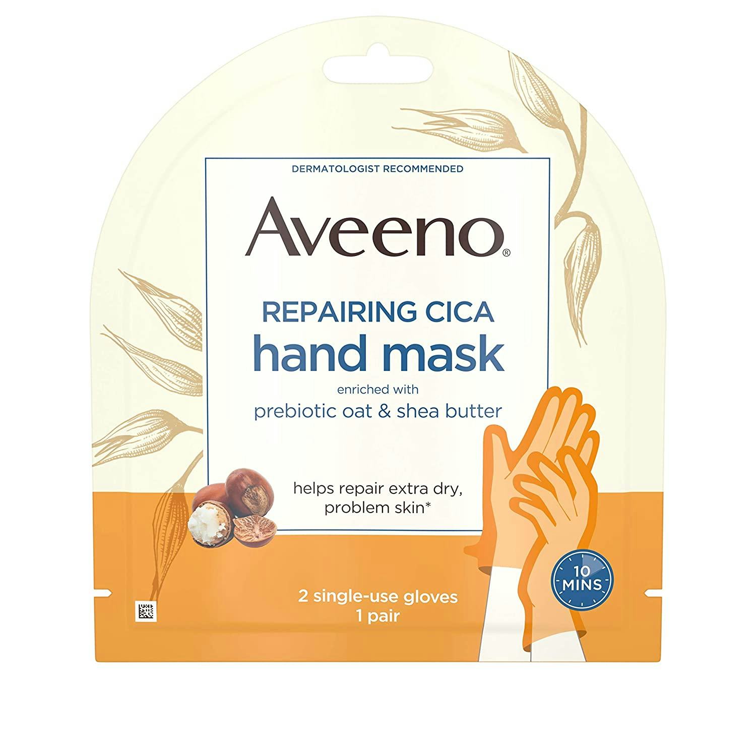 Aveeno Repairing CICA Hand Mask with Prebiotic Oat and Shea Butter