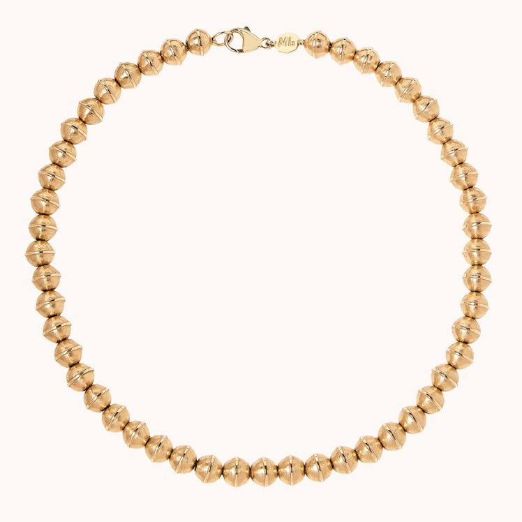 Marlo Laz Mini Golden Squash Blossom Bead Necklace 