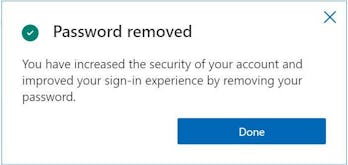 The end of the password removal process