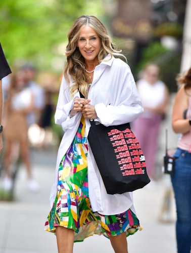 Sarah Jessica Parker seen on the set of "And Just Like That..." the follow-up series to "Sex and the...