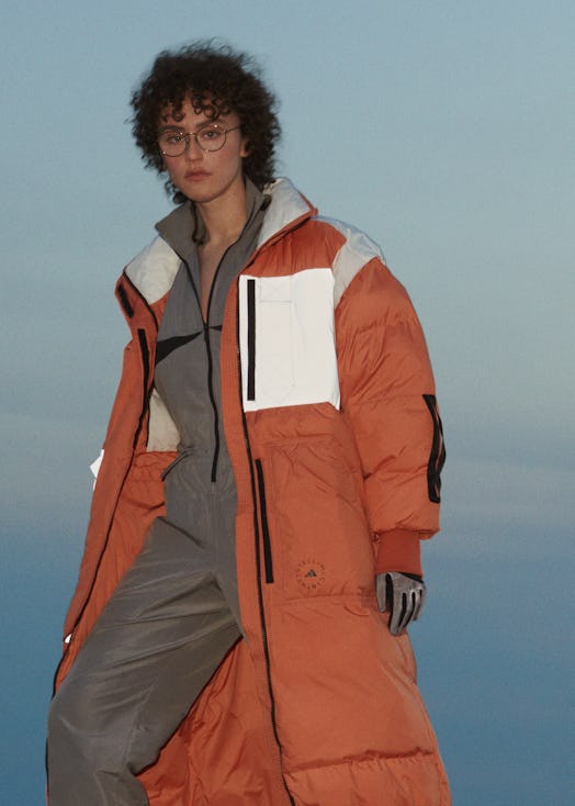 Ella Emhoff models for adidas by Stella McCartney Fall/Winter 2021 campaign.