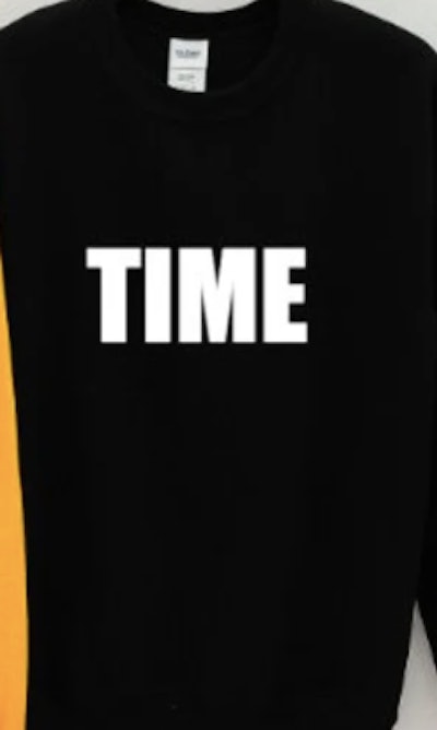 Sweatshirt that reads Time