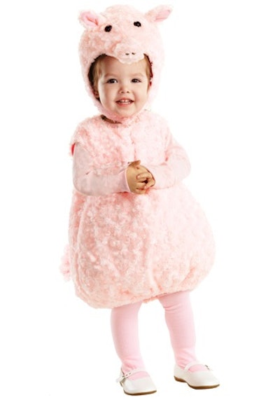 pink fleecey pig costume for kids