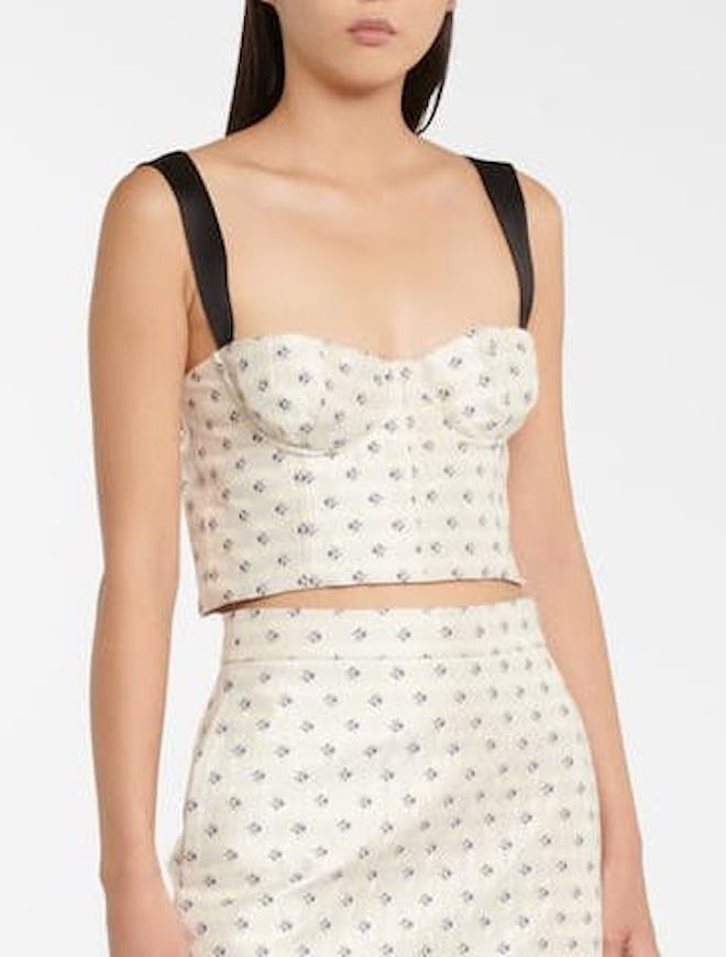 Brock Collection Tie Floral Bustier Top