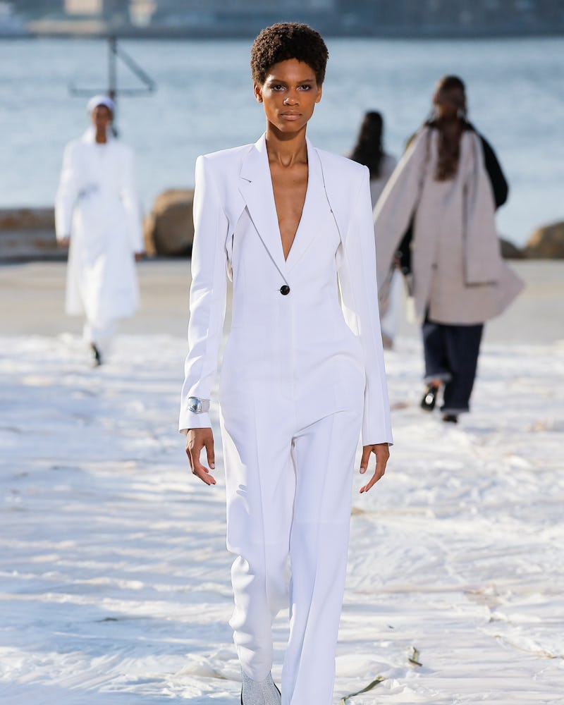 A model walks the runway during the Peter Do Ready to Wear Spring/Summer 2022 fashion show as part o...