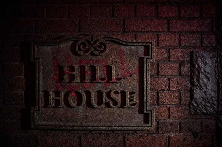There's a Hell House sign at the 'Haunting of Hill House' haunted house at Universal Studios in Orla...