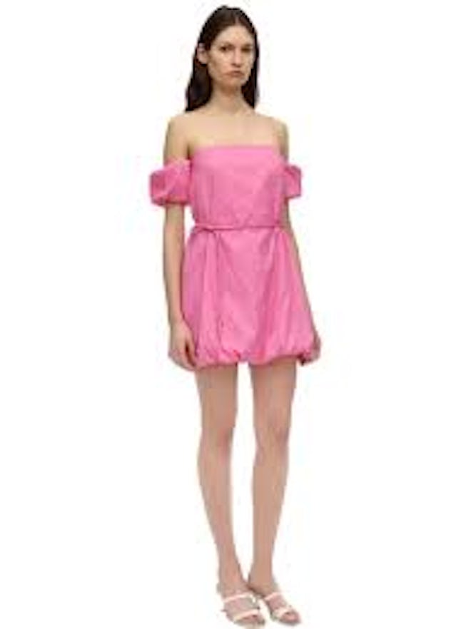 Staud Ash Puff Sleeve Off-the-Shoulder Mini Dress