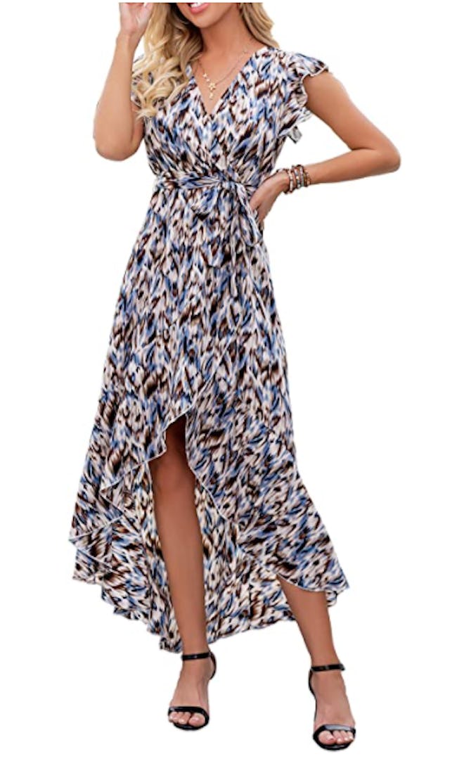 GRECERELLE V Neck Flowy Maxi Dress