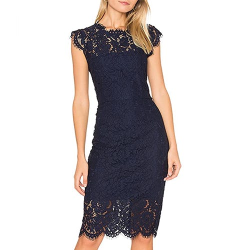 MEROKEETY Sleeveless Lace Dress