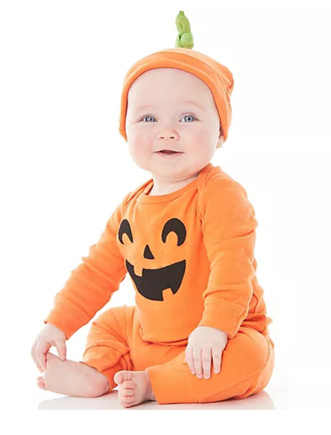 kids pumpkin costume, two pieces with hat