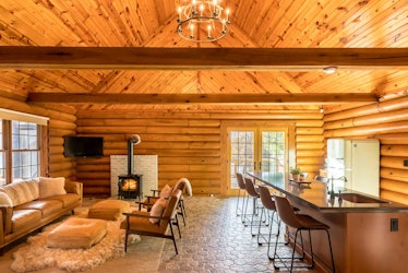This log cabin on Airbnb will make you feel like you're glamping.