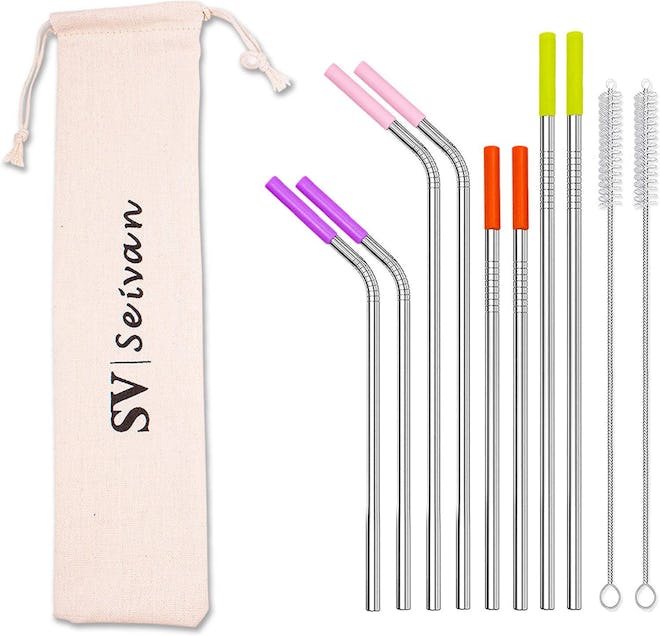 Seivan Stainless Steel Drinking Straw Set (8-Pack)