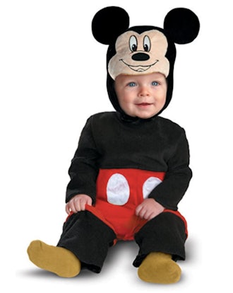 Baby wearing a Mickey Mouse costume
