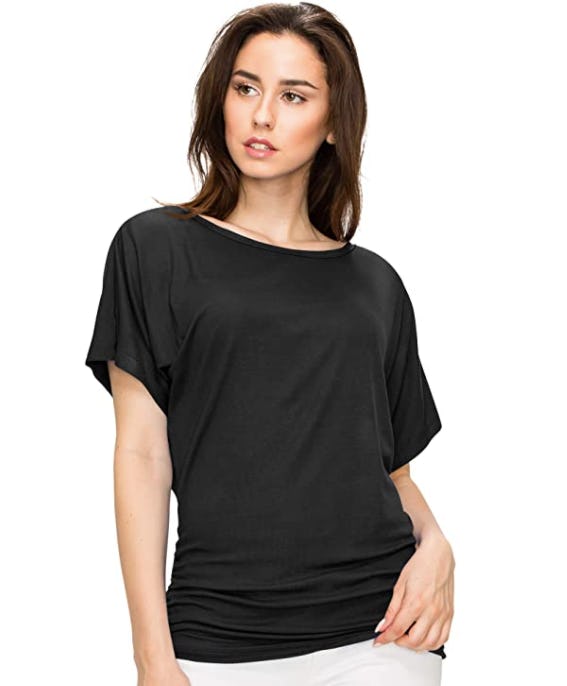 Made By Johnny Boatneck Top with Side Shirring