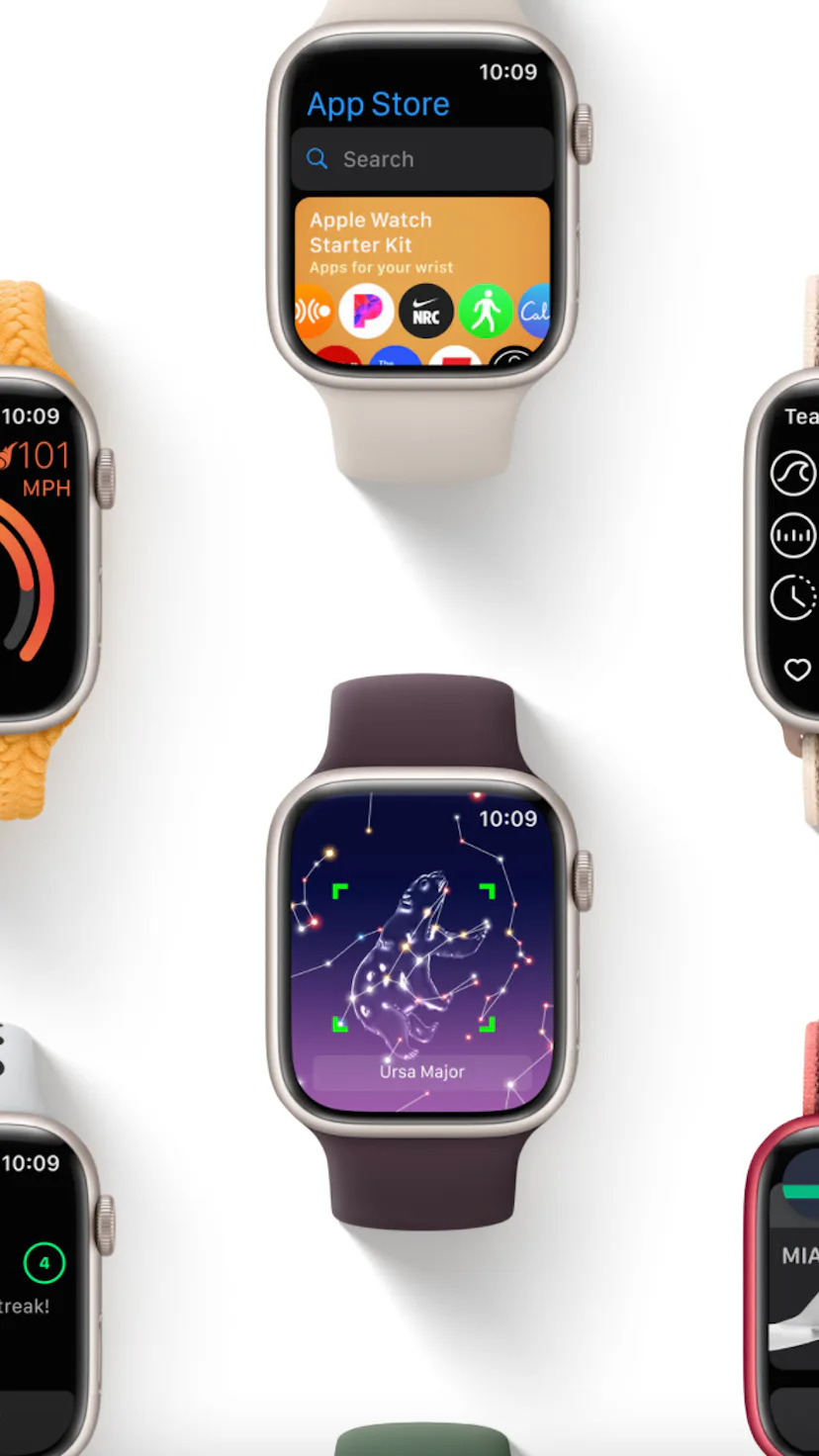 Apple Watch Series 7 flat lay image.