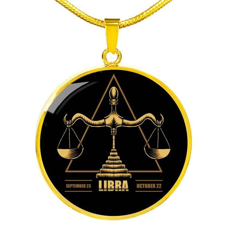 Libra Astrological Zodiac Sign Necklace Stainless Steel or 18k Gold